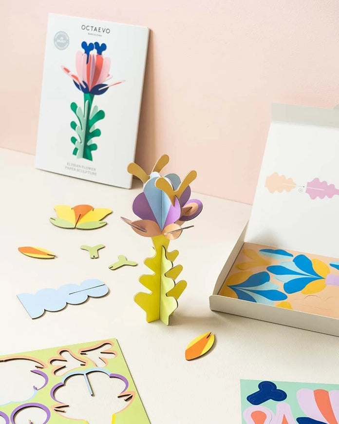 Diy скулптура Octaevo Flower Kağıt Heykel 4