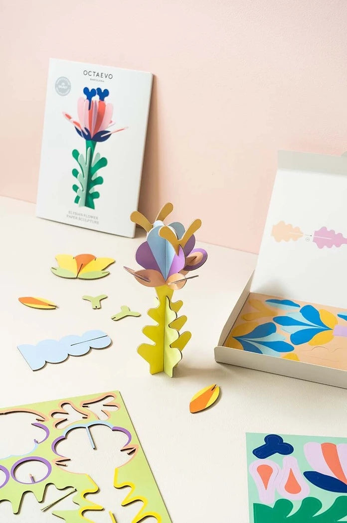 Diy скулптура Octaevo Flower Kağıt Heykel 4
