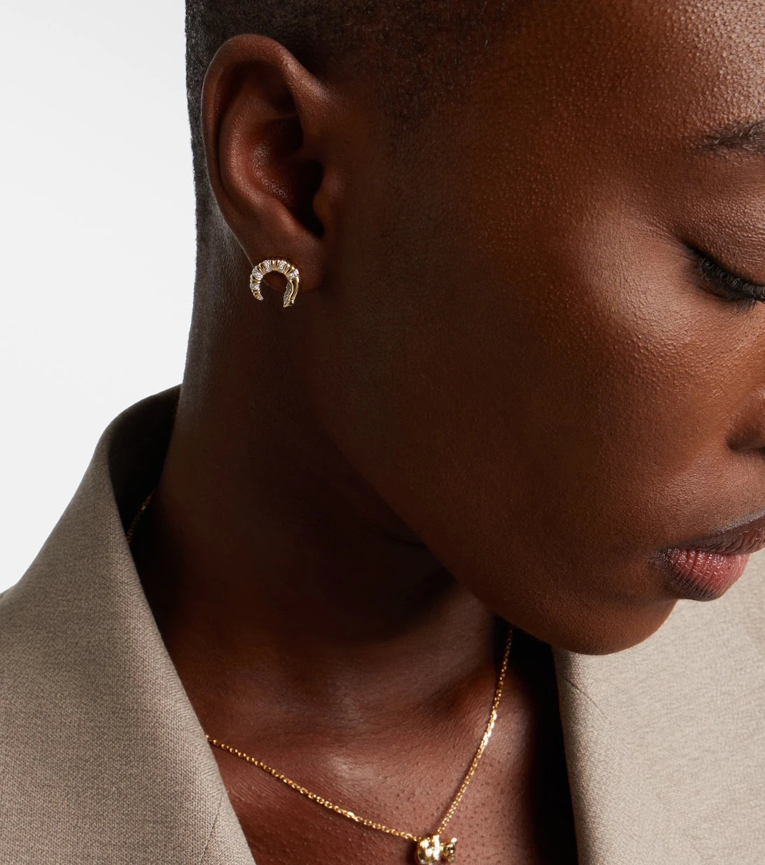 Yvonne Léon - Écrevisse 9kt gold earrings with diamonds