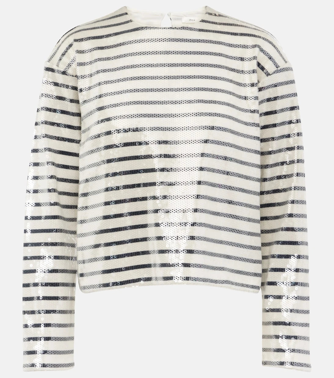 Frame - Sequined striped cotton top coat
