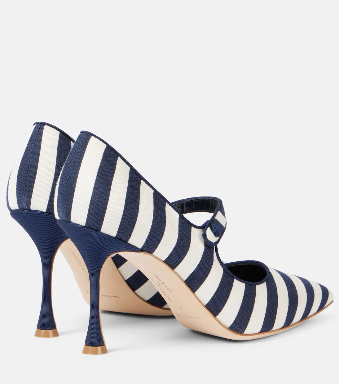 Manolo Blahnik - Campari 90 striped Mary Jane pumps