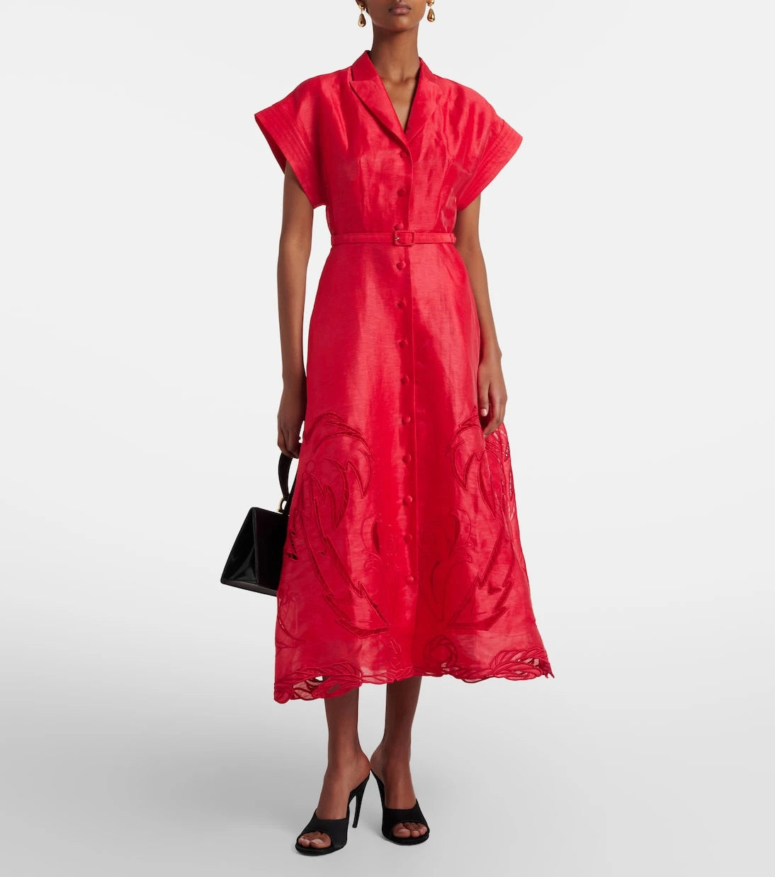 Leo Lin - Aubrey linen-blend canvas midi dress