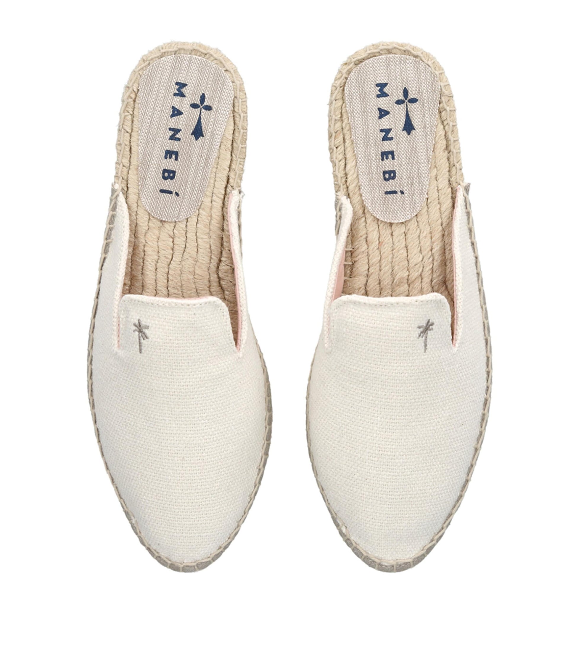 Manebi White La Havana Espadrille Slippers