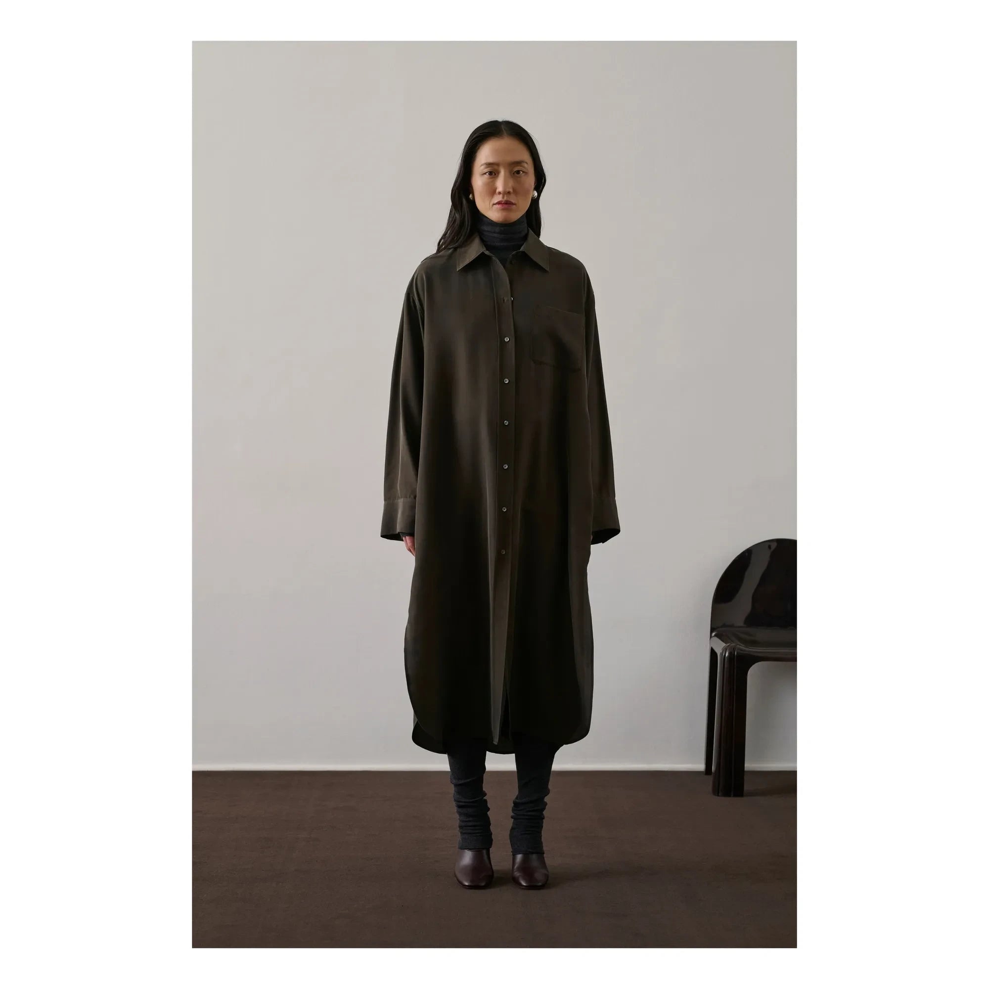 Soeur - Flora silk dress | Dark khaki