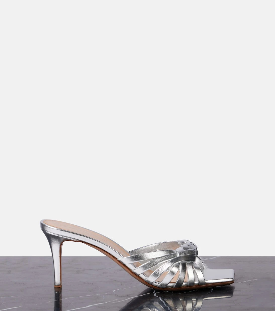 Gianvito Rossi - Vyna 70 metallic leather mules