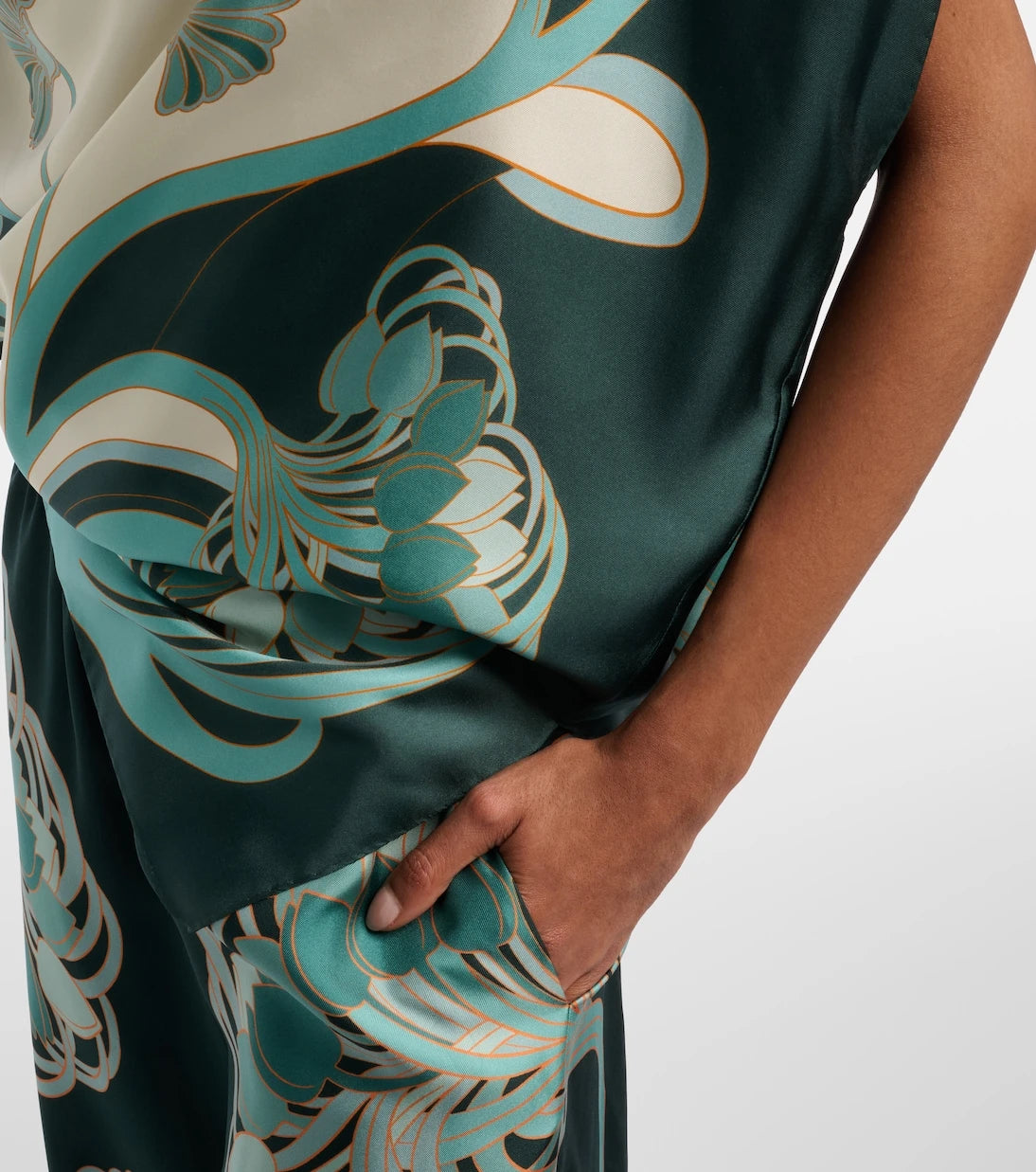 La DoubleJ - Full-On printed silk twill top