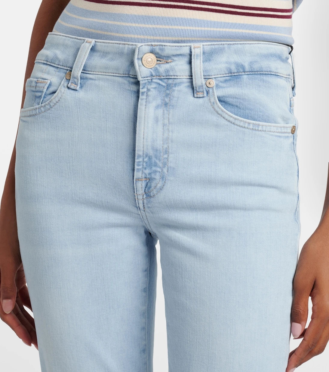 7 For All Mankind - بنطلون جينز ليجي بقصة بوت كت