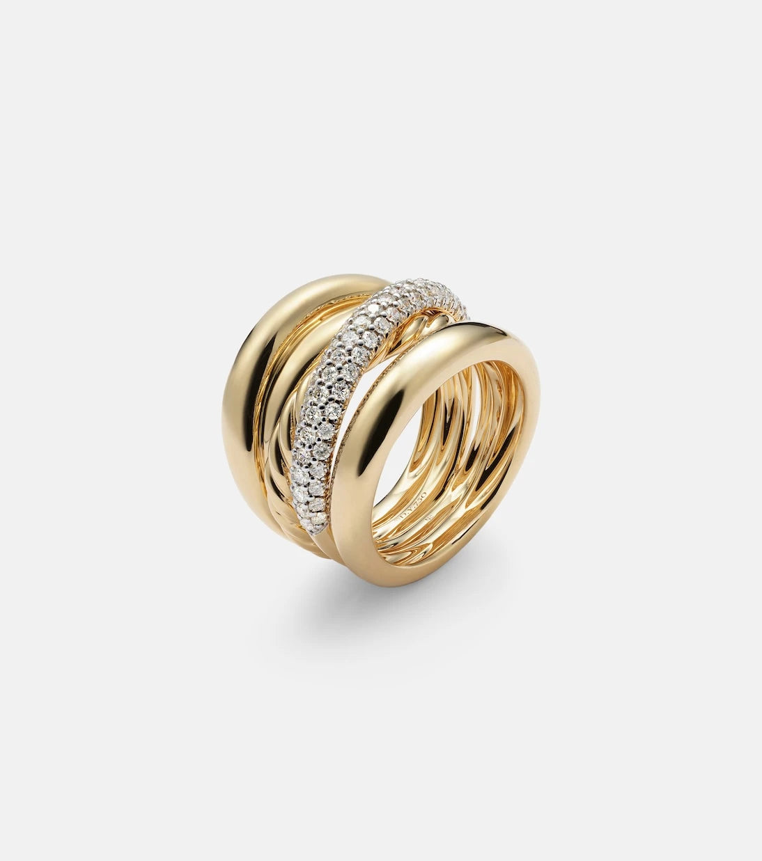 David Yurman - DY Crossover® 18kt gold ring with diamonds