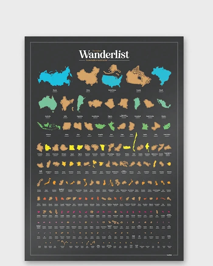 Luckies of London Wanderlist Kazımalı Harita Poster 42 x 59,4 cm