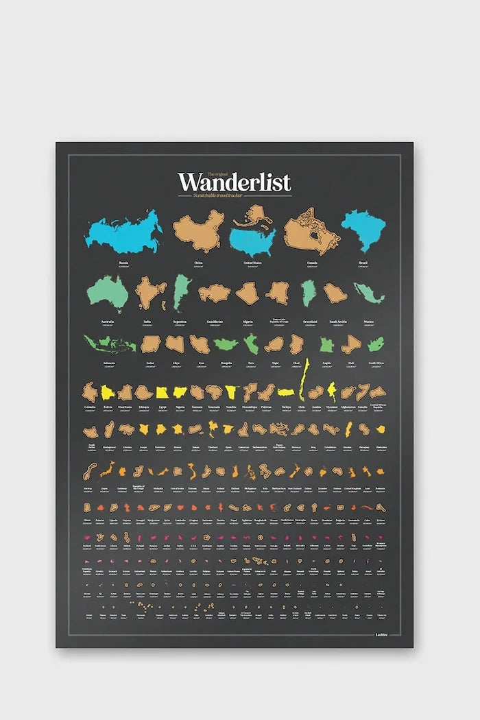 Luckies of London Wanderlist Kazımalı Harita Poster 42 x 59,4 cm
