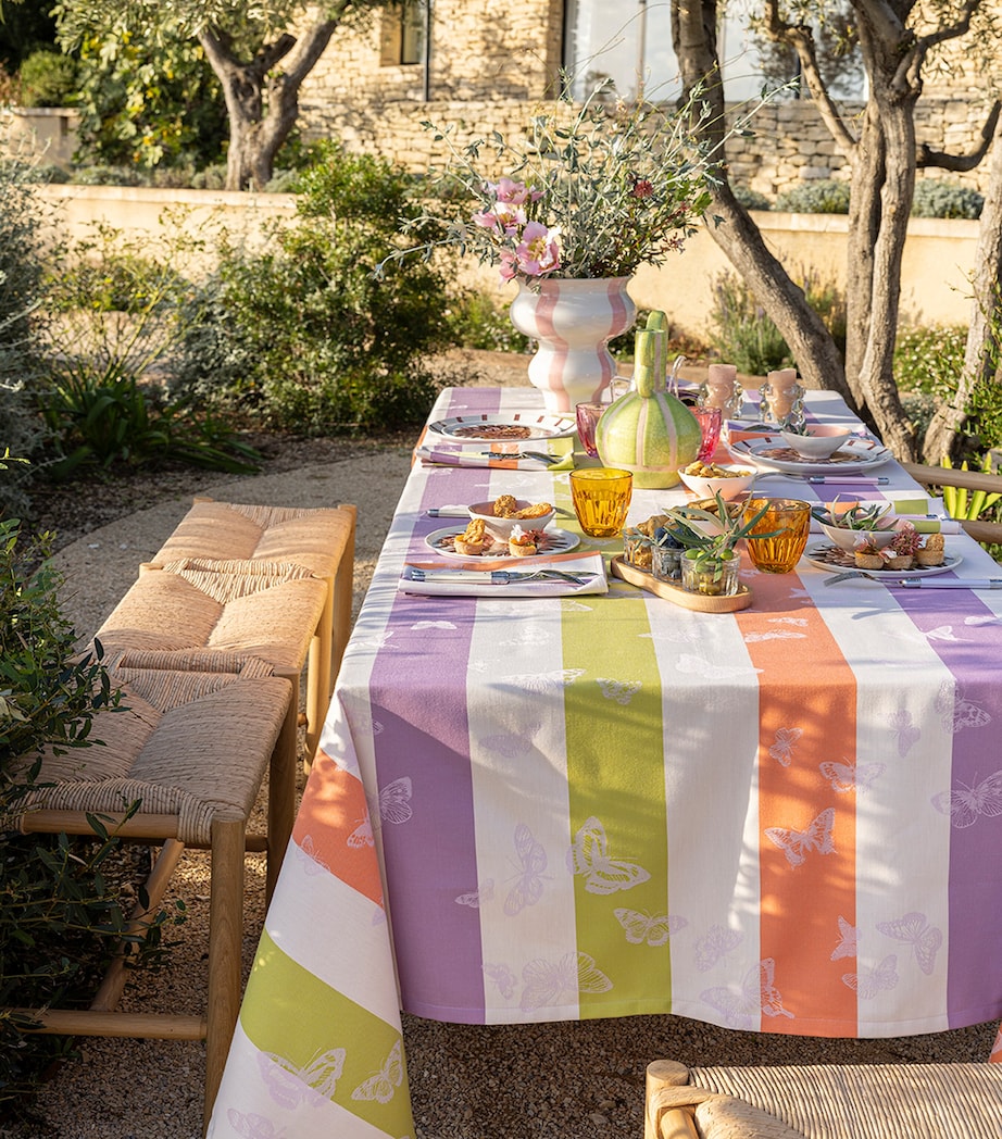 Le Jacquard Français Coated Bal des Papillons Tablecloth (175cm x 250cm)