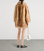 Prada Neutral Shearling Caban Jacket