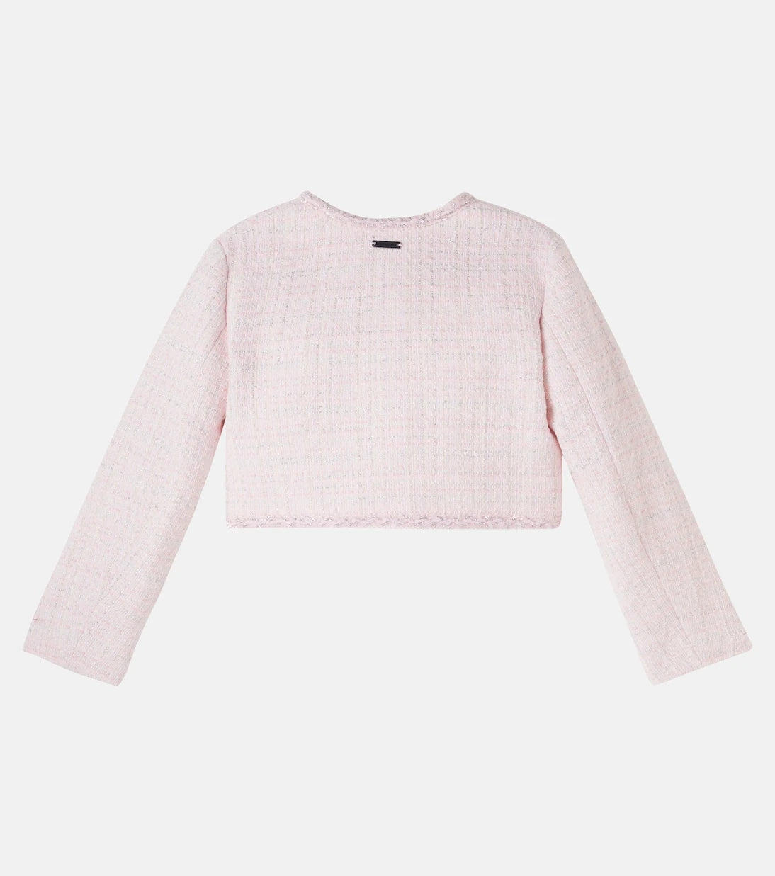 Monnalisa - Cropped cotton-blend lamé tweed jacket