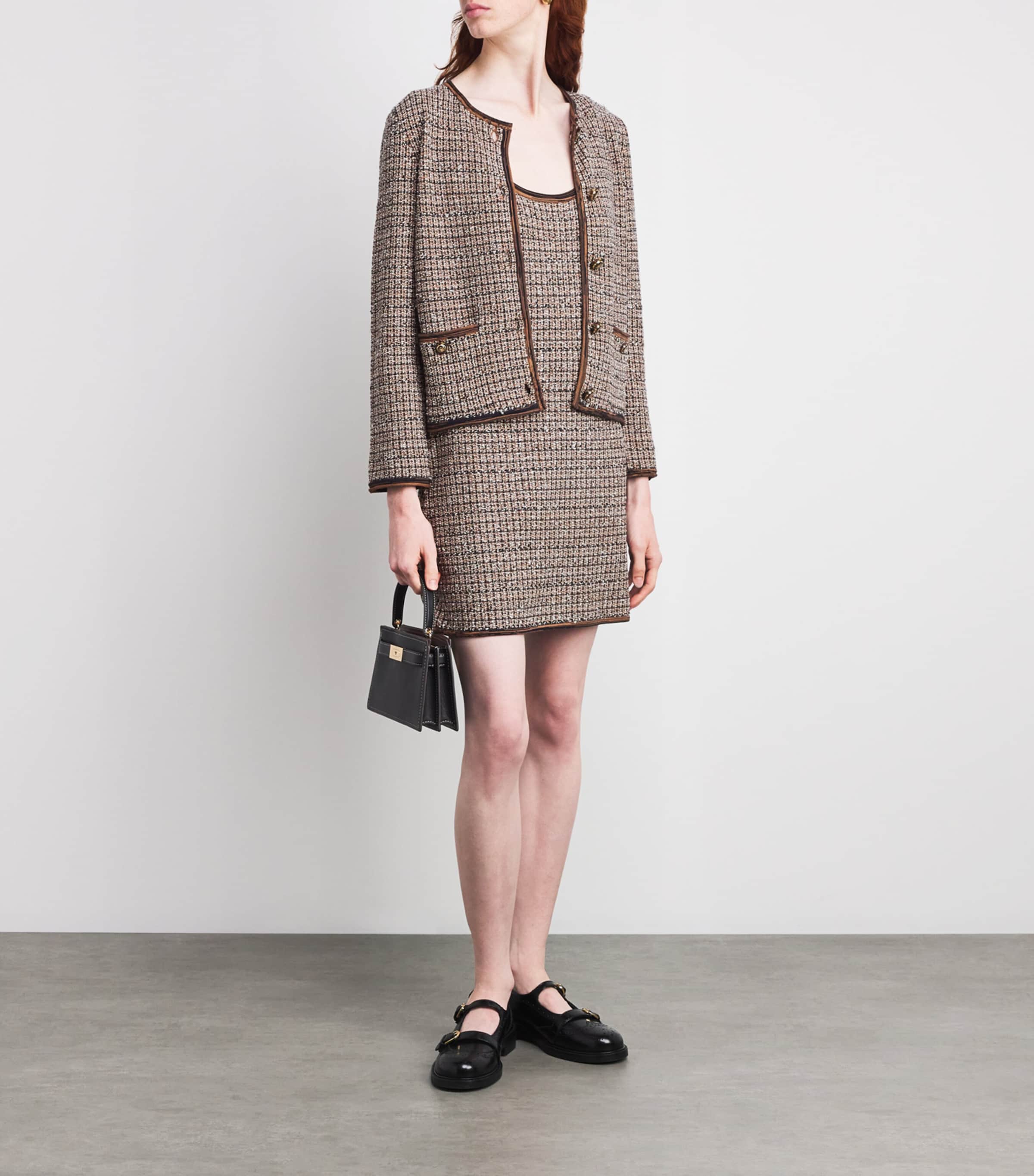 Veronica Beard Brown Slubbed Bassette Mini Dress