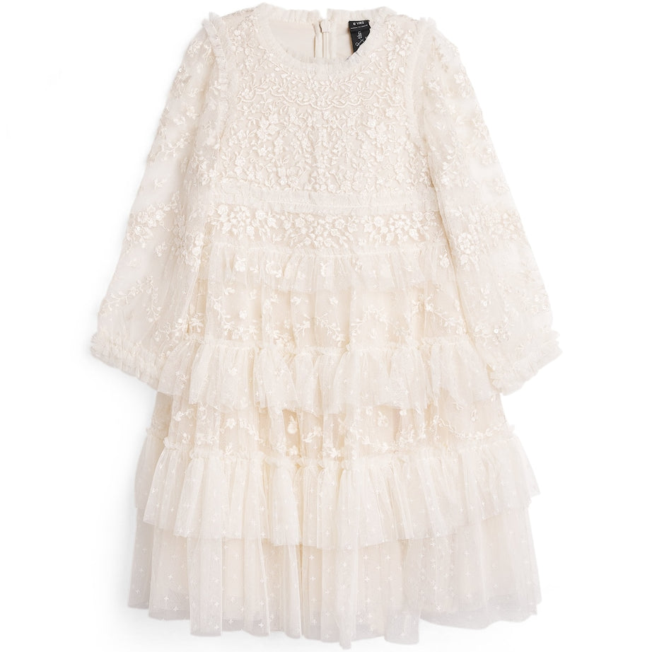 Ivory Embroidered Blossom Lace Dress (3-12 Years)