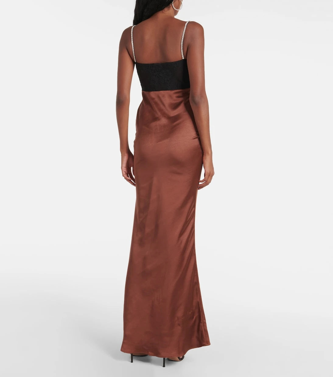 Self-Portrait - Embellished satin gown