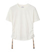 Burberry White Cotton Gathered EKD T-Shirt