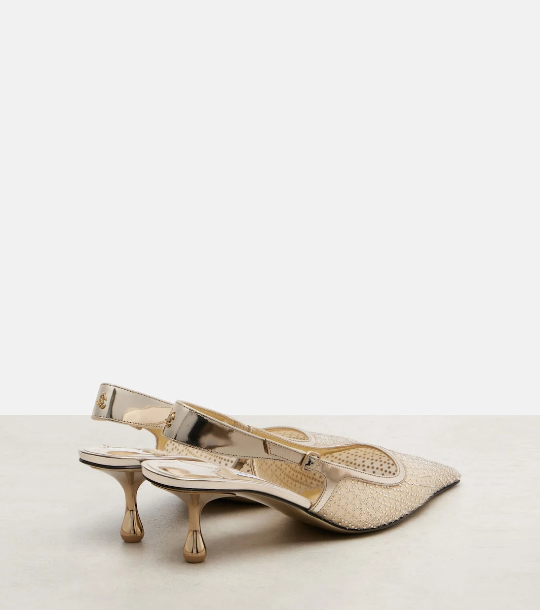 Jimmy Choo - حذاء أمل 50 بكعب عالٍ مزخرف وشريط خلفي شبكي
