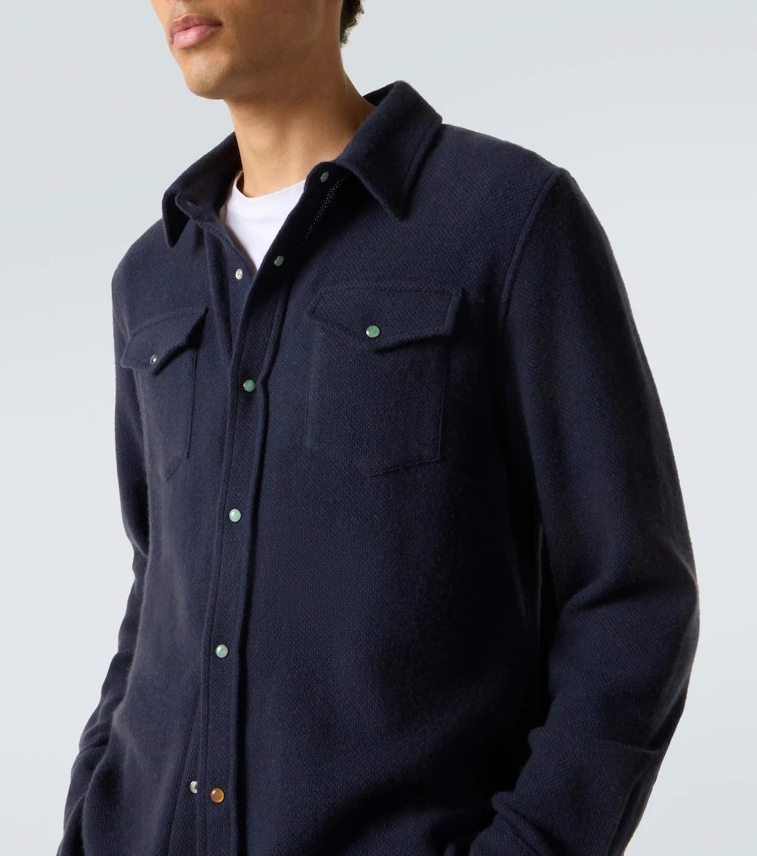 God's True Cashmere - Cashmere shirt with emerald