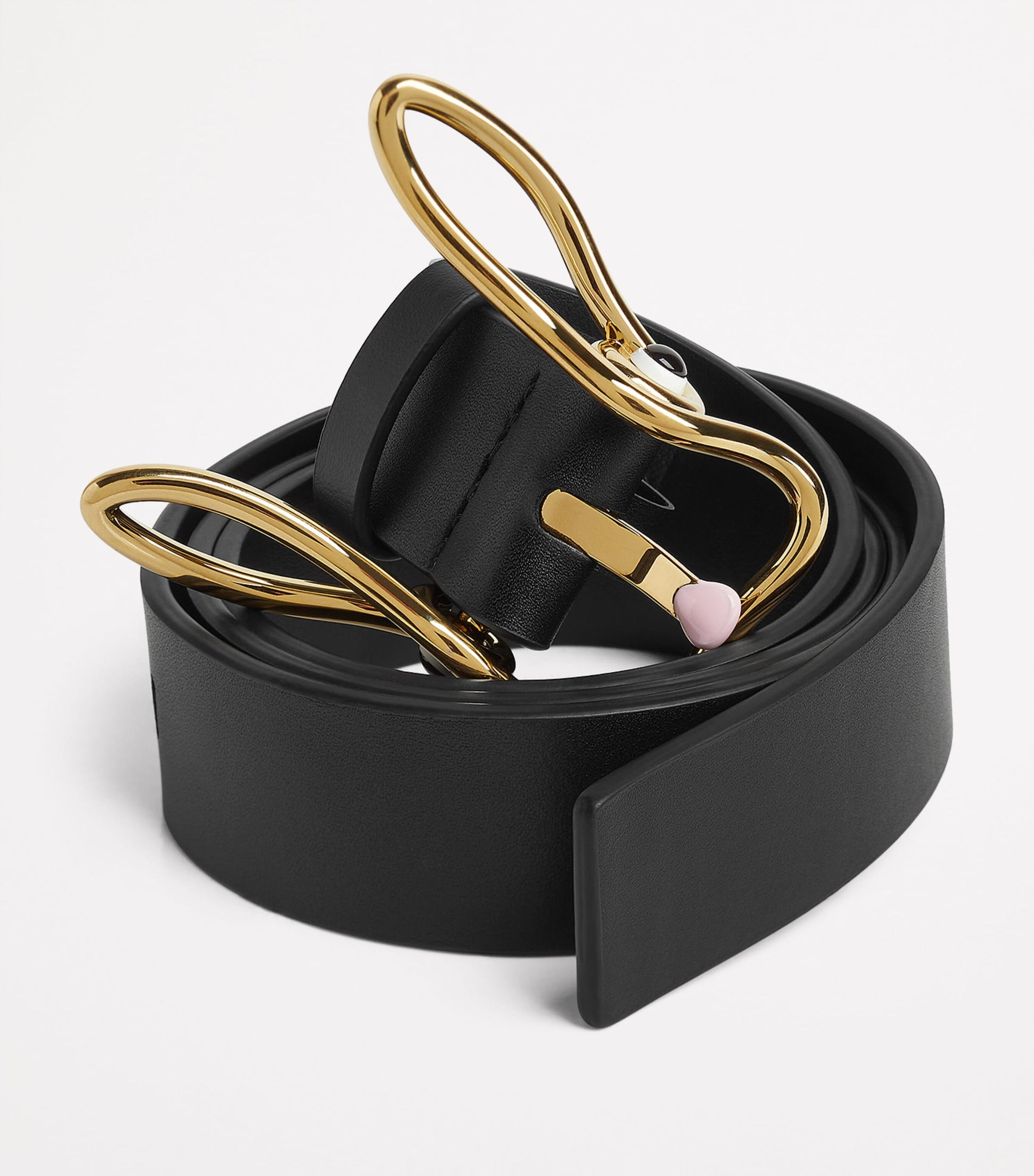 Black Leather Bunny Belt