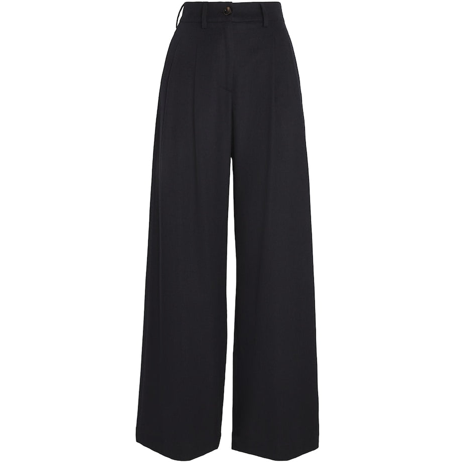 Colombo Kid Cashmere Pleated Wide-Leg Trousers