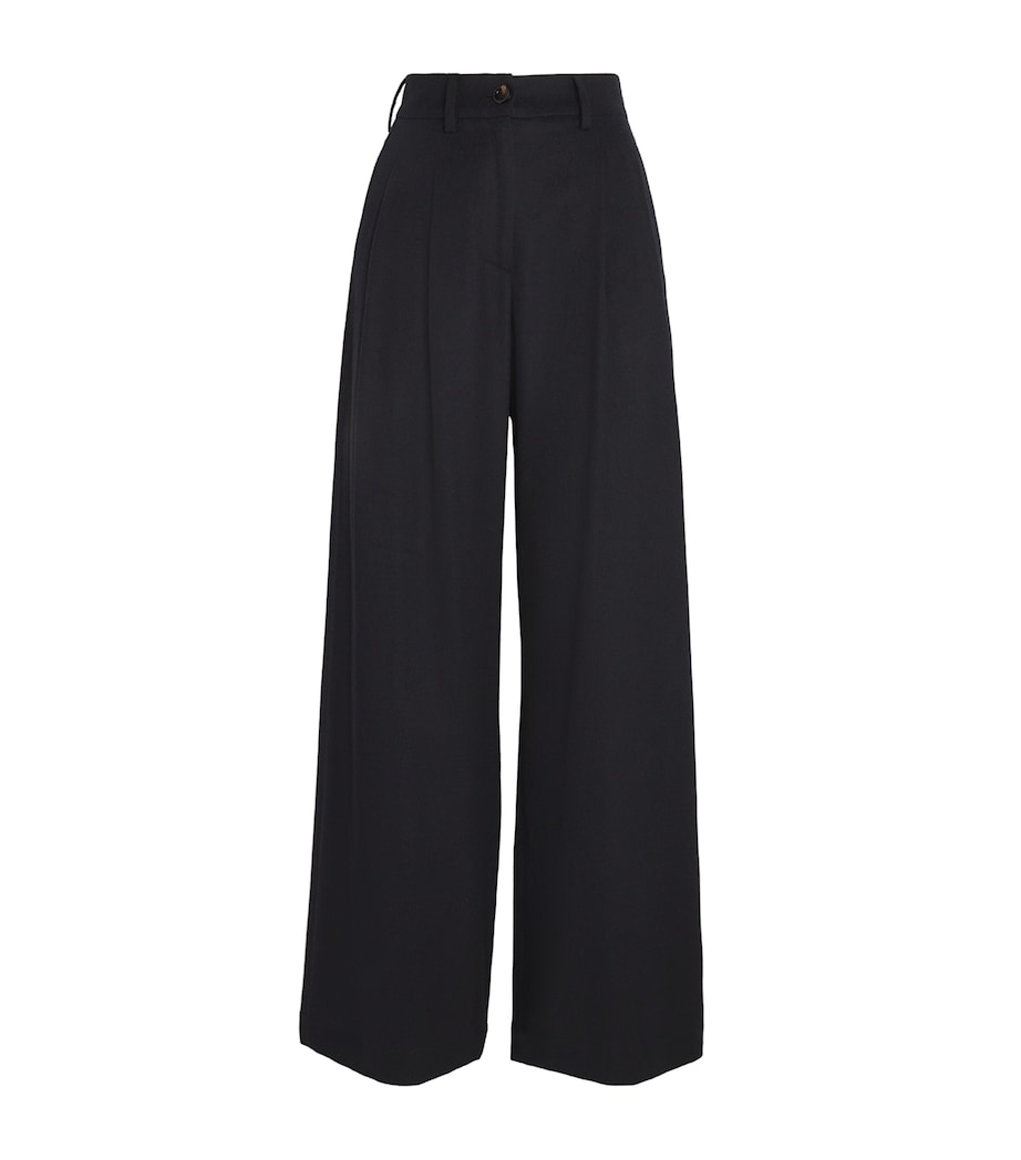 Colombo Kid Cashmere Pleated Wide-Leg Trousers