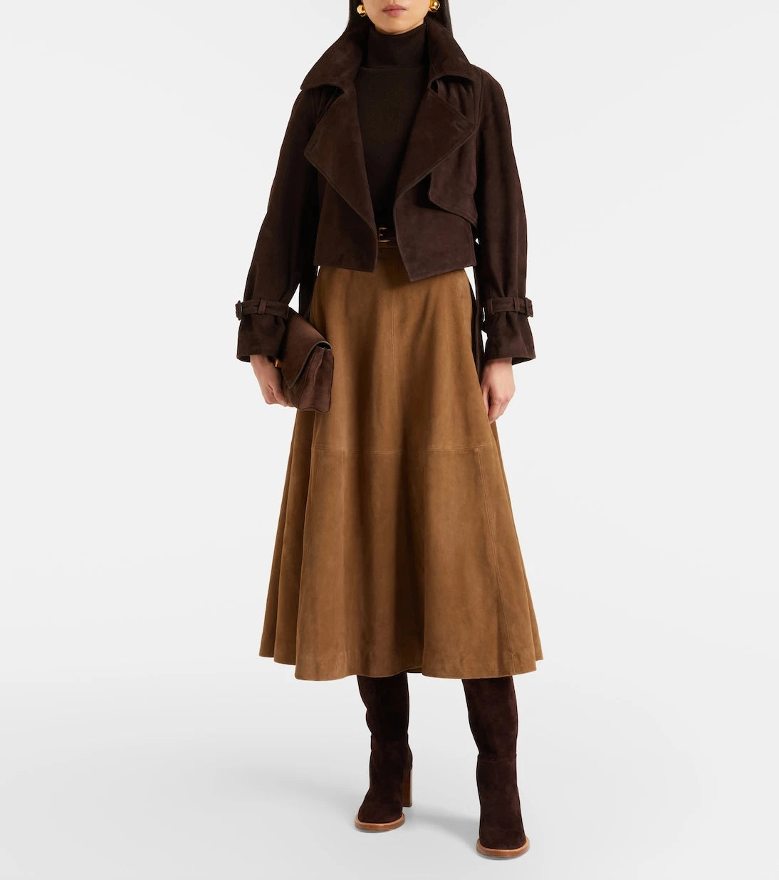 Nour Hammour - Hatti cropped suede jacket