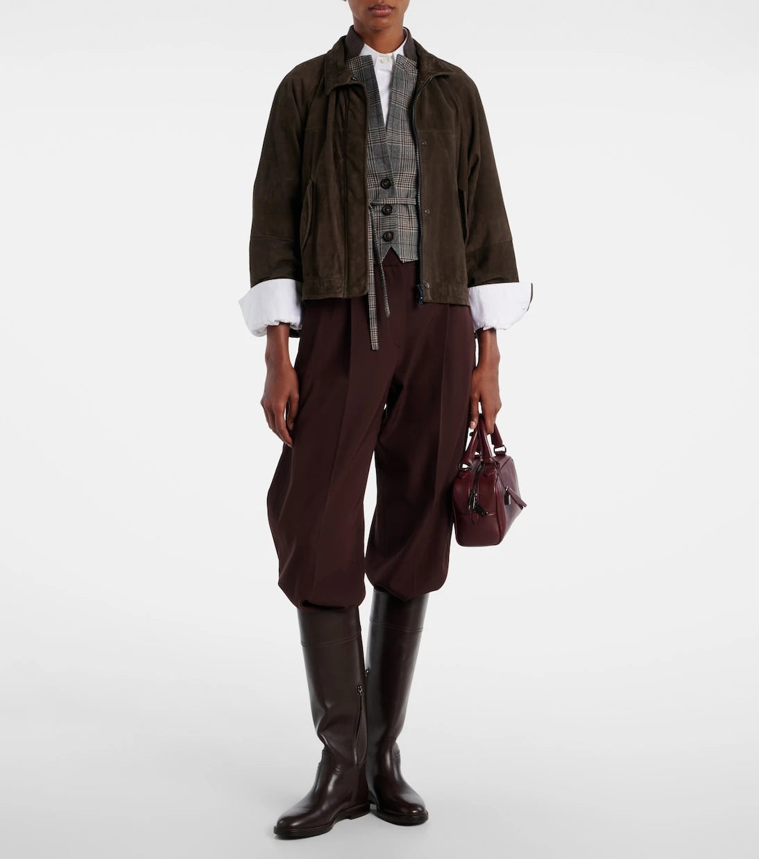 Brunello Cucinelli - Belted checked virgin wool vest
