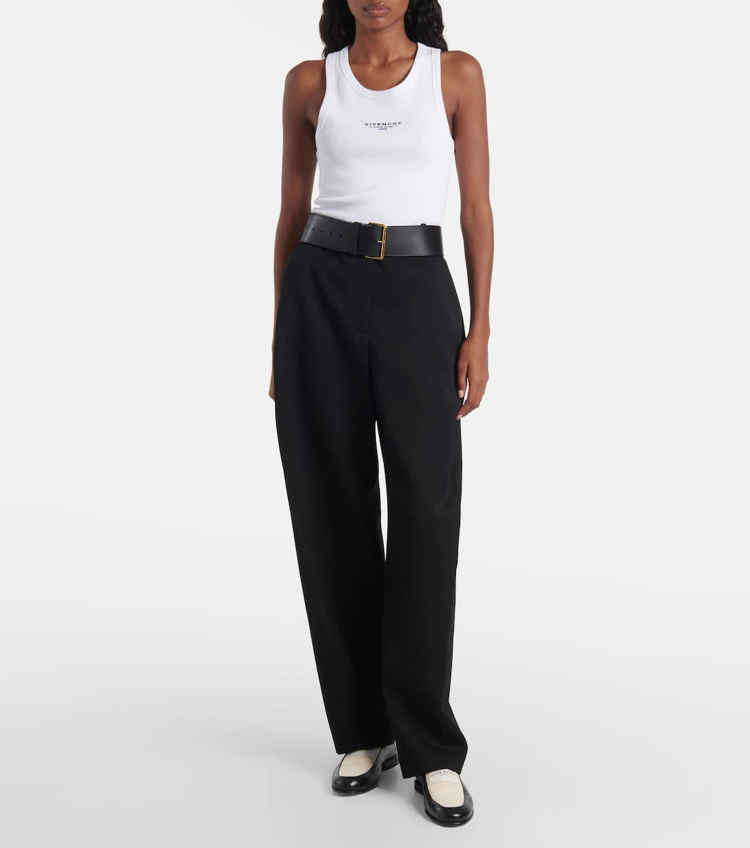 Givenchy - بلوزة قطنية بلا أكمام بطبعة شعار Givenchy