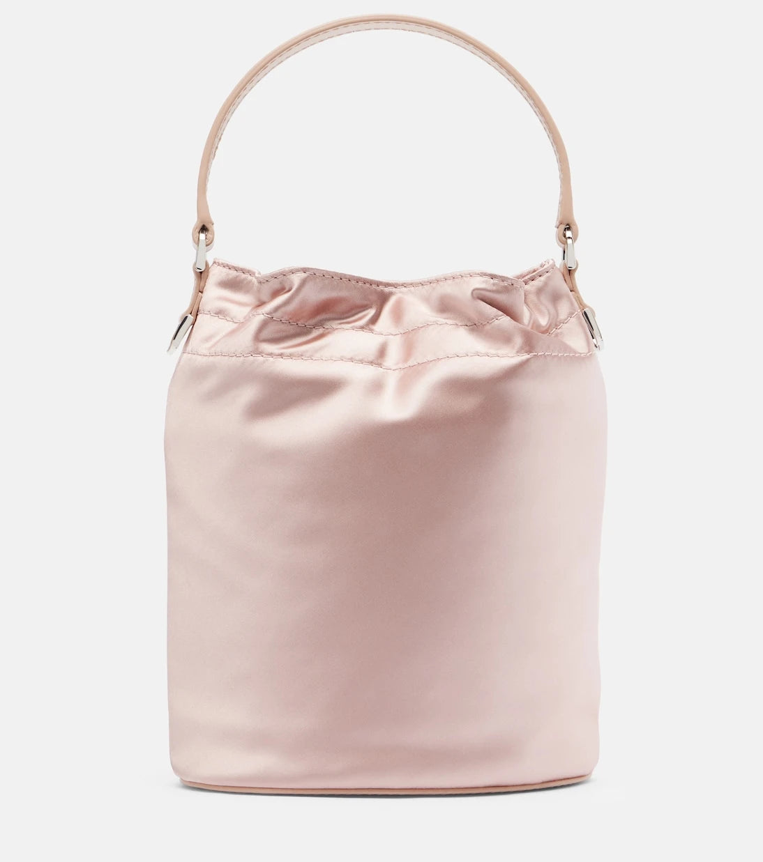 Staud - Lila leather-trimmed satin bucket bag