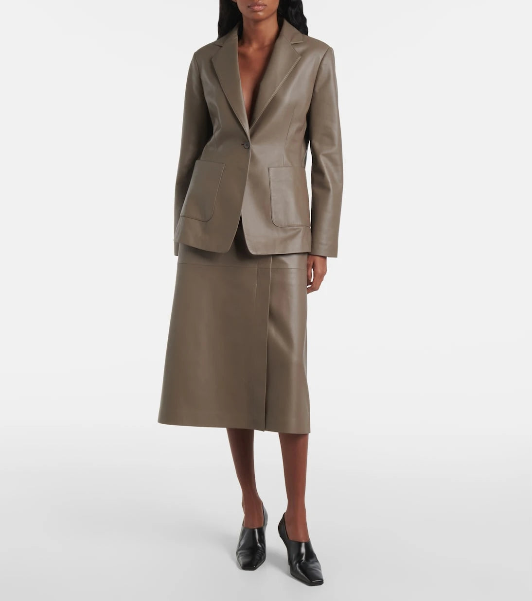 Joseph - Leather single-breasted blazer