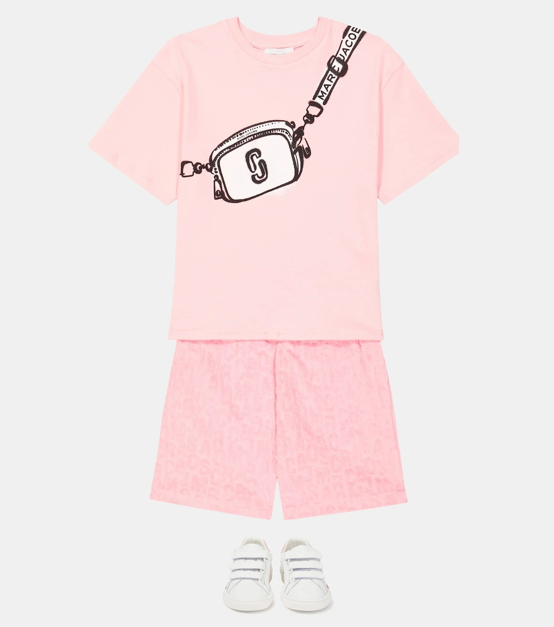 Marc Jacobs Kids - شورت برمودا تيري بوليستر بقصة مريحة وشعار الماركة