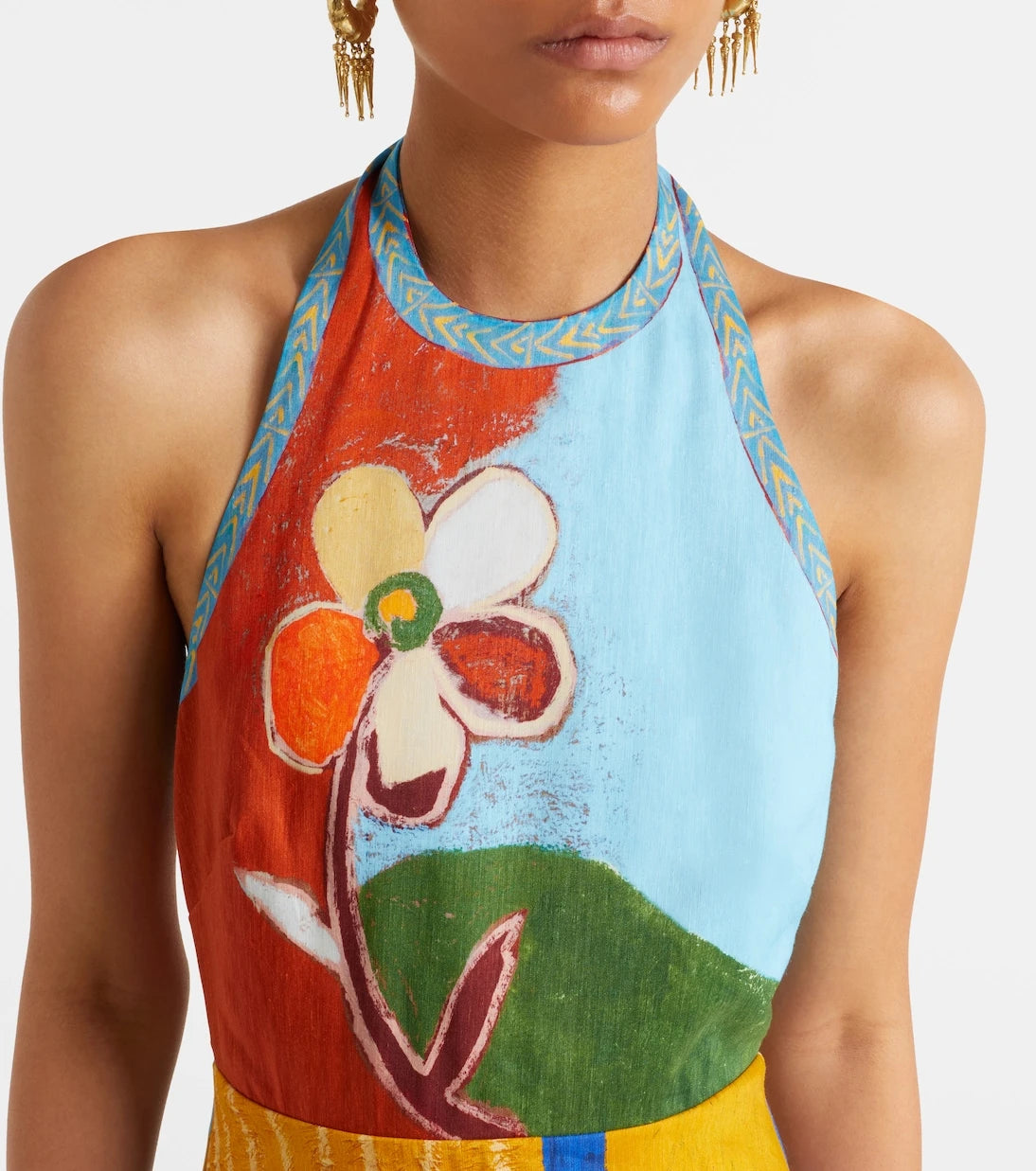 Alémais - x MLAK printed linen-blend midi dress
