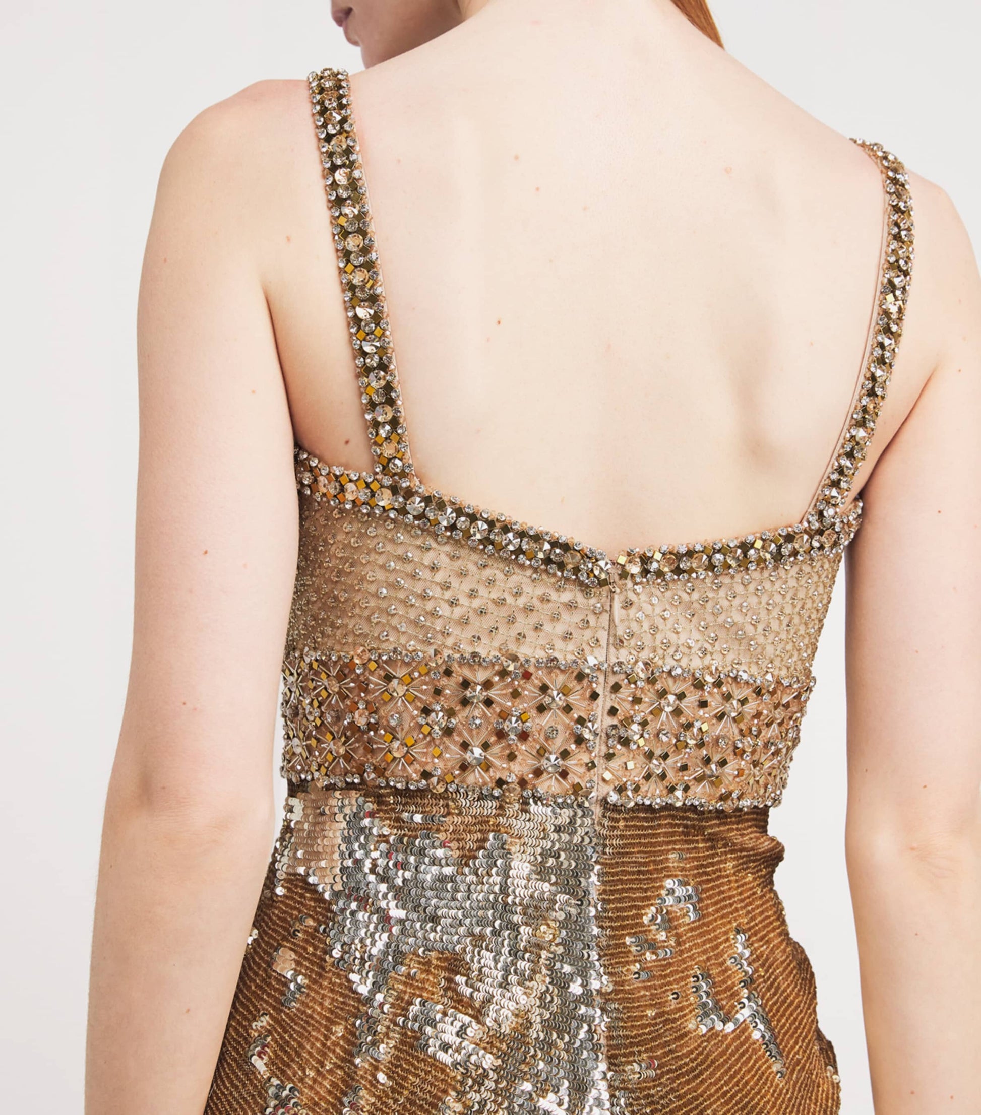 Jenny Packham Gold Embellished Only You Maxi Dress
