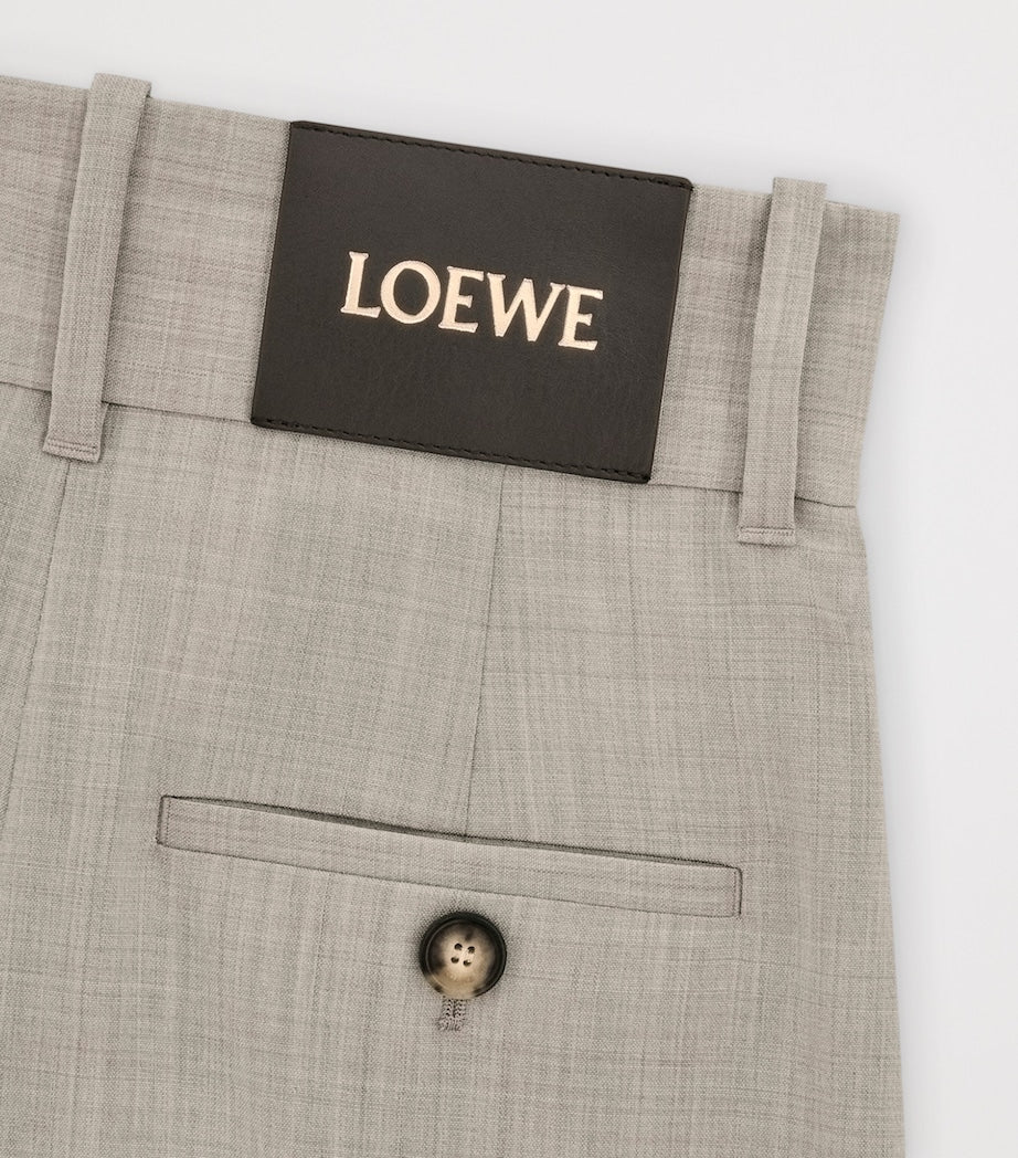 LOEWE Beige Wool Cropped Wrap Trousers