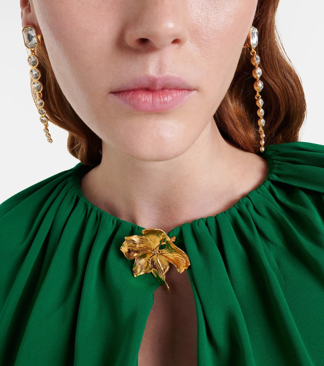 Oscar de la Renta - Crystal-embellished clip-on earrings