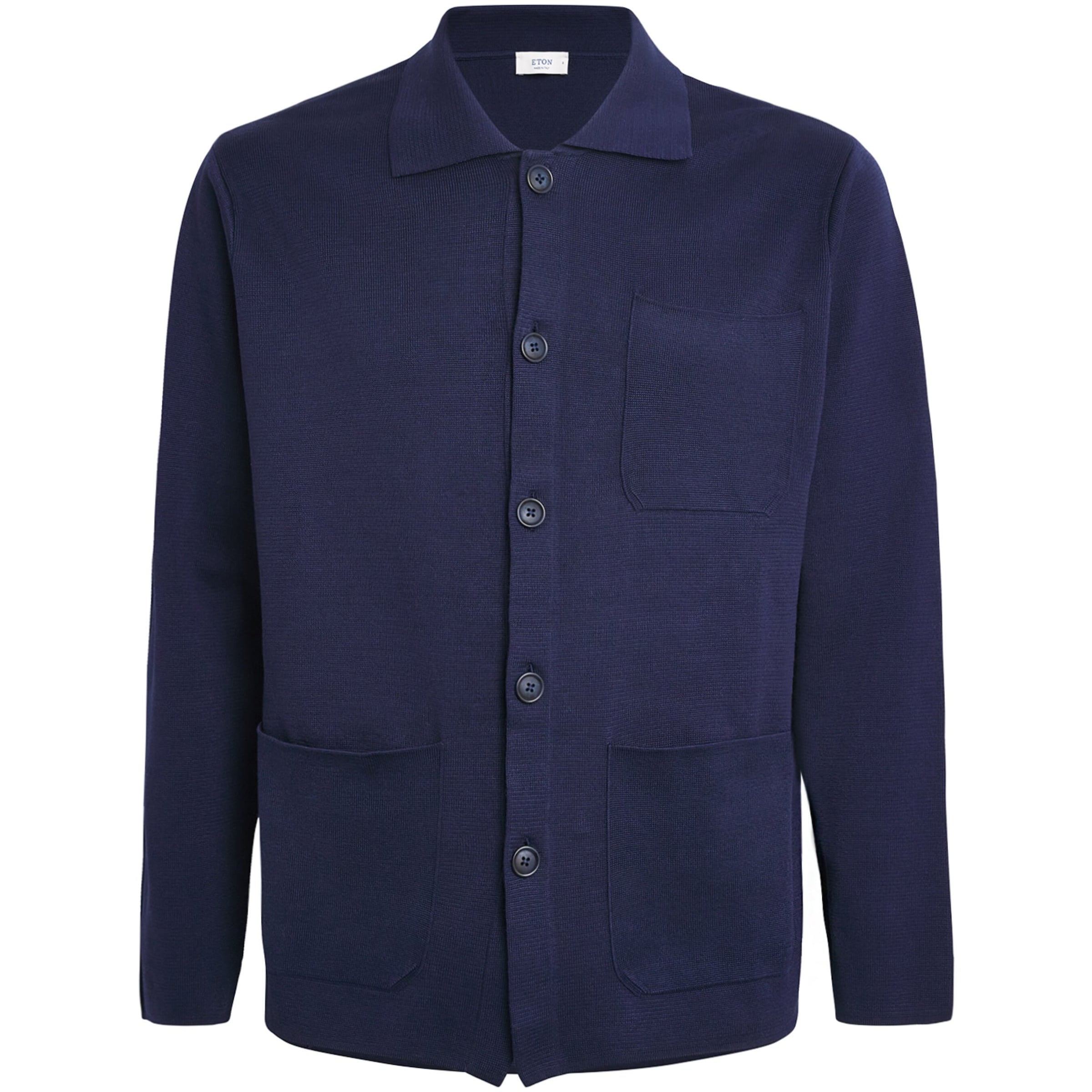 Navy Cotton Three-Pocket Overshirt