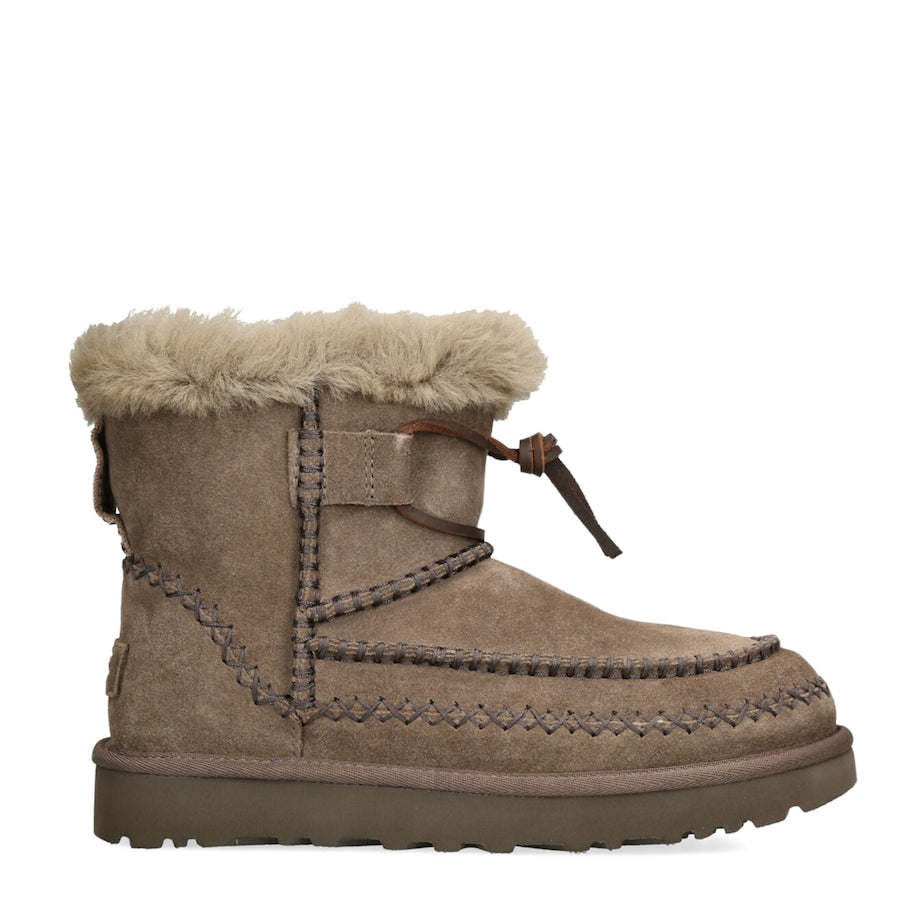 UGG Brown Suede Classic Mini Alpine Boots