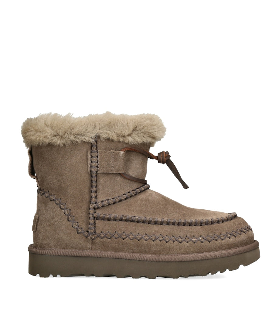 UGG Brown Suede Classic Mini Alpine Boots