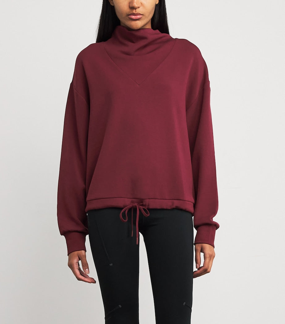 Varley Burgundy Cowl-Neck Betsy Sweatshirt
