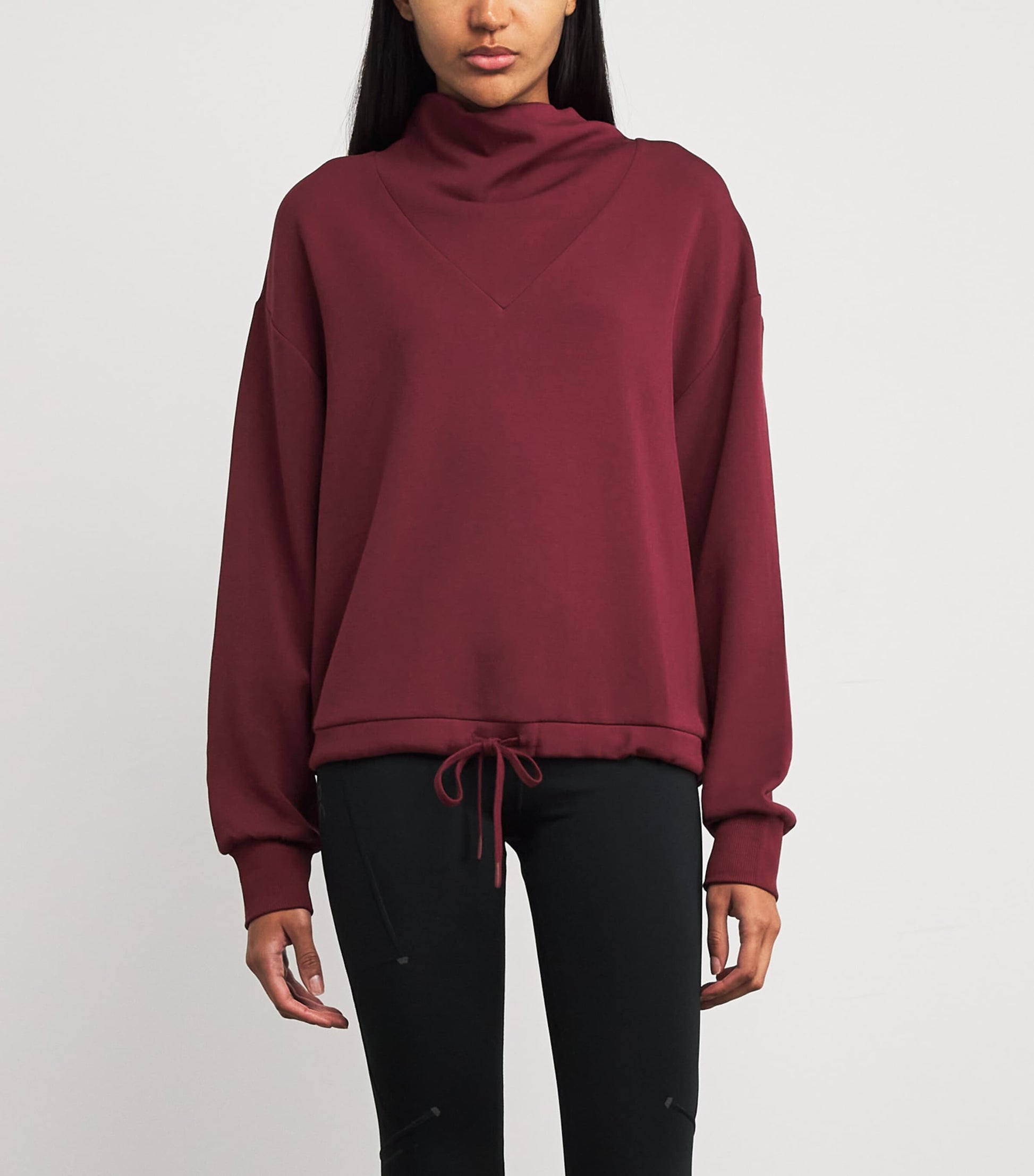 Varley Burgundy Cowl-Neck Betsy Sweatshirt