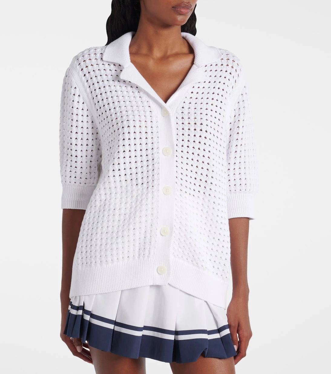 Varley - Ellie open-knit cotton cardigan