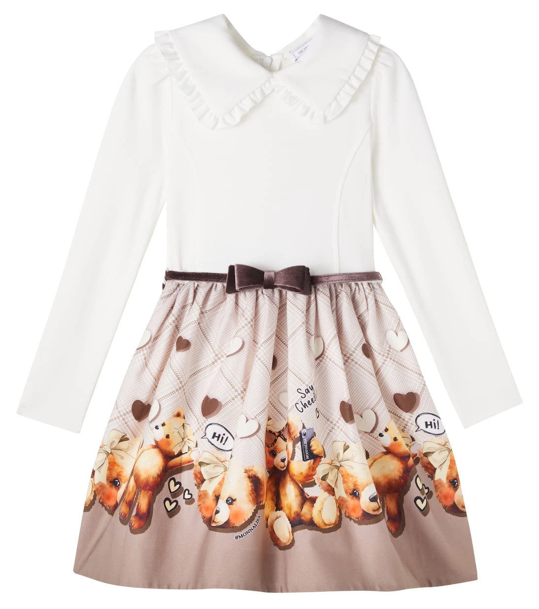 Monnalisa - Printed cotton-blend dress