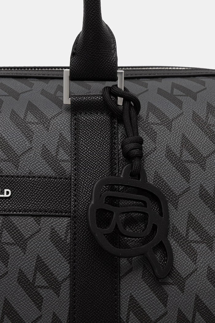 Karl Lagerfeld erkek suni deri seyahat çantası K/IKON