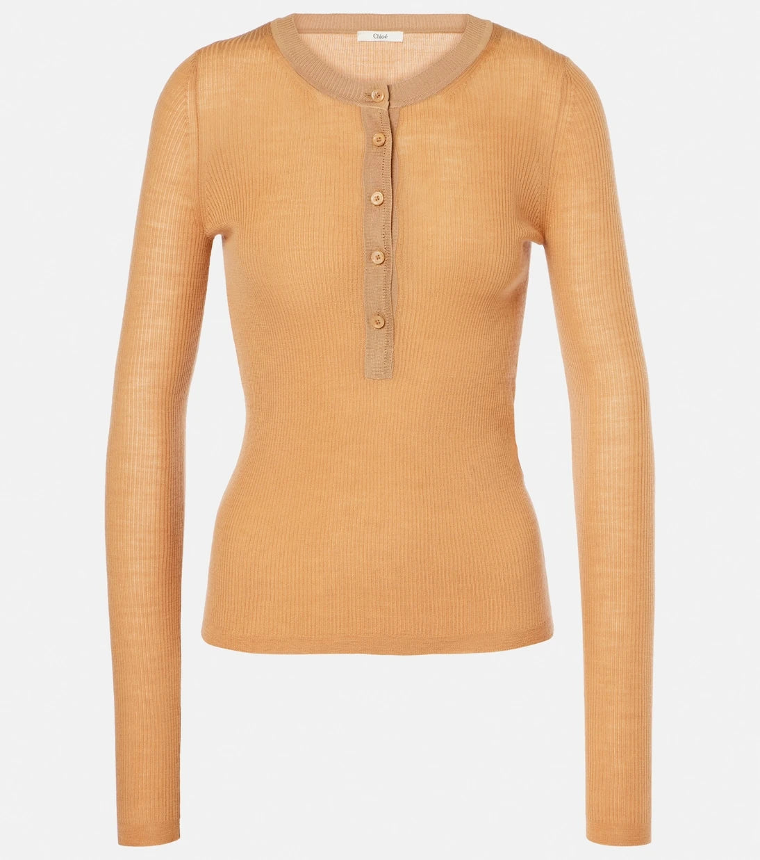 Chloé - Fitilli örgü yün Henley gömlek