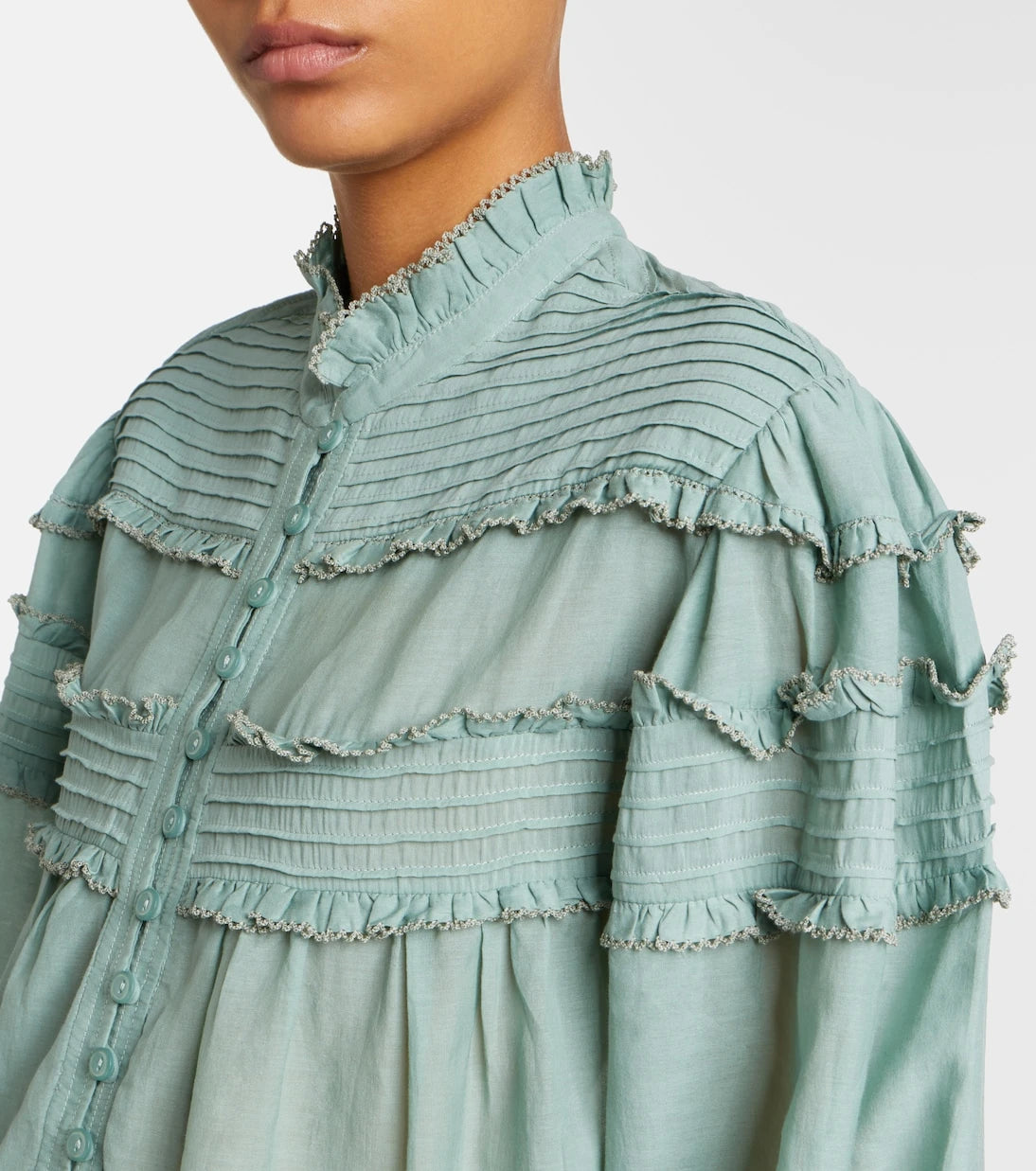 Marant Etoile - Doana cotton-blend ruffled blouse