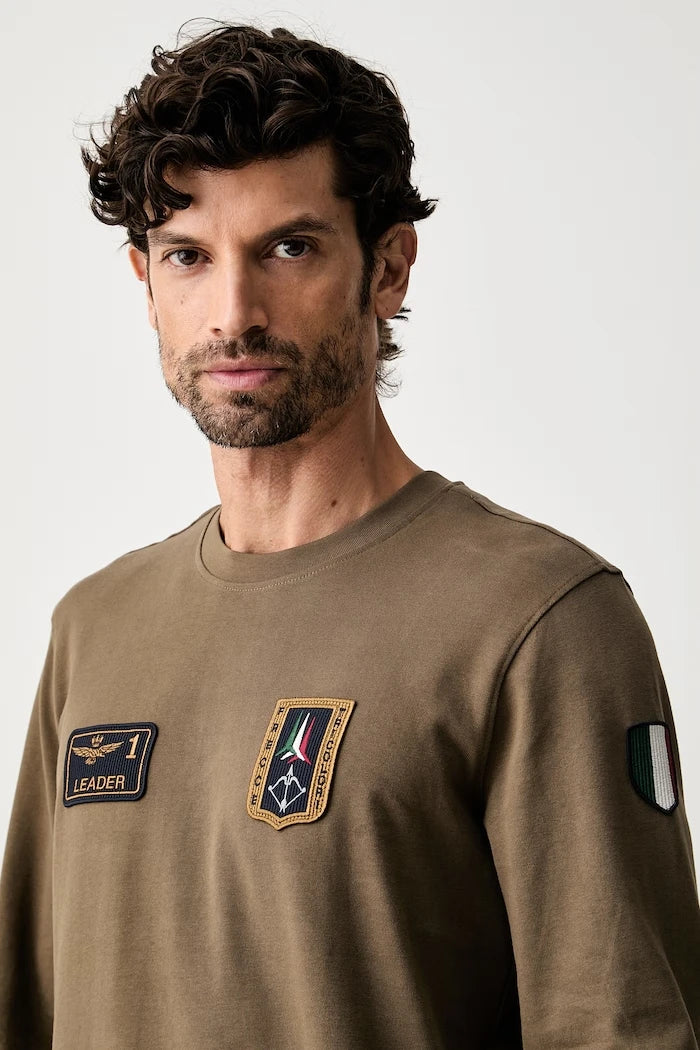 Aeronautica Militare Erkek Pamuk Uzun Kollu Bluz