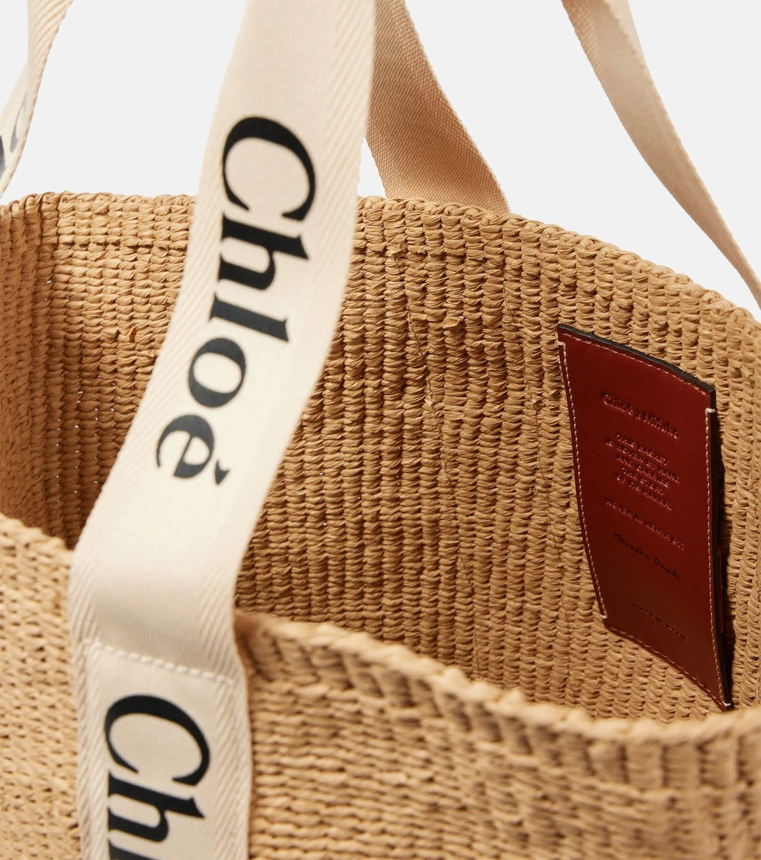 Chloé - x Mifuko Woody Geniş rafya çanta