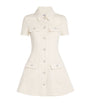 Self-Portrait Denim Crystal-Trim Mini Dress CREAM