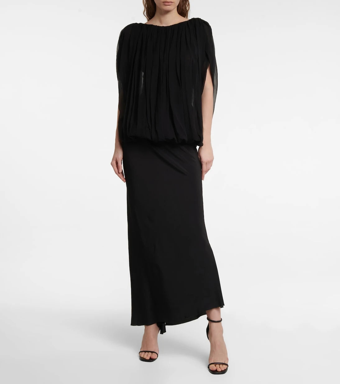 Rick Owens - Gathered silk chiffon top